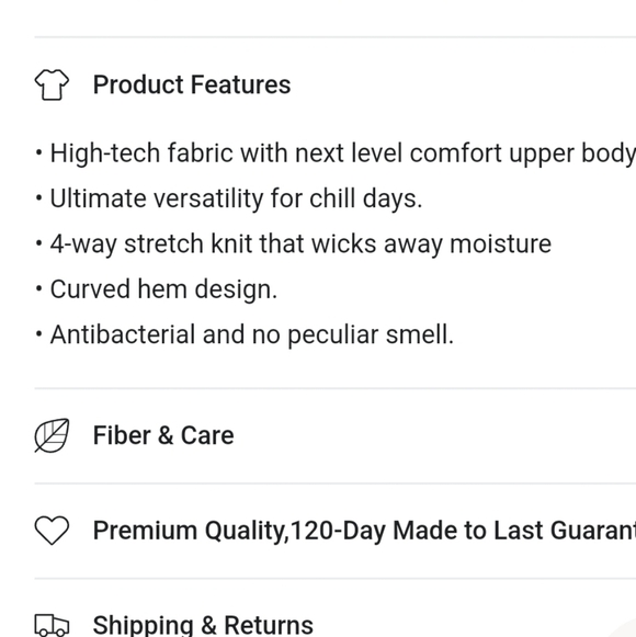 NWT FIOBOC Stay Smooth Long Sleeve Curve Hem Tee:Classic Fit Sz. M - Picture 7 of 7